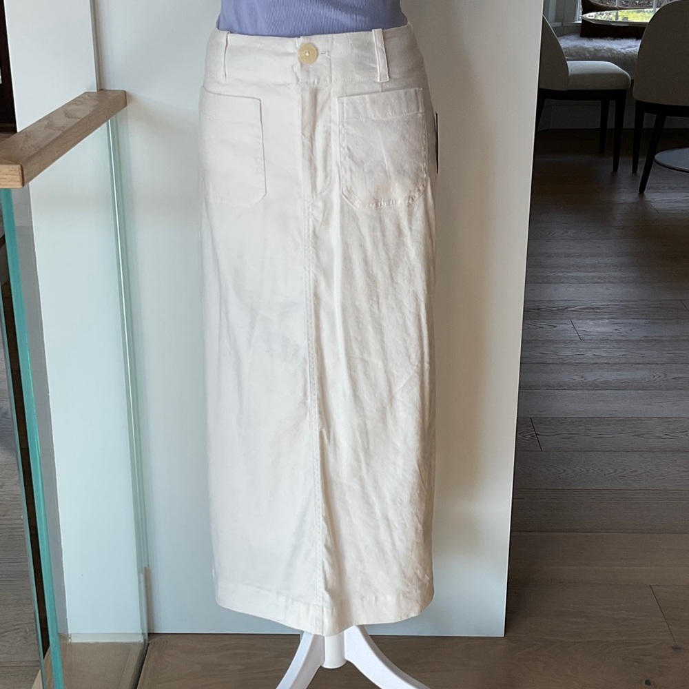 NWT Maeve Colette Cream Long Pencil Skirt